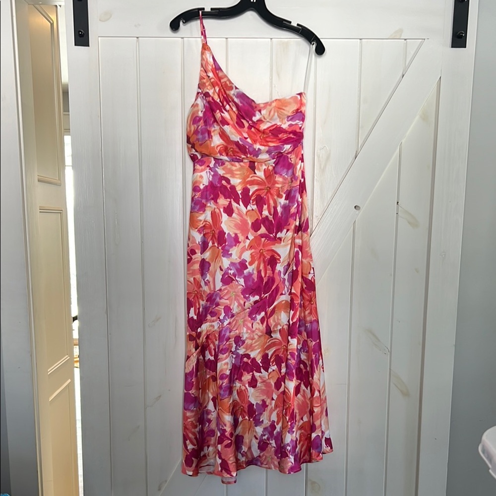 Floral Pink and Orange Dress